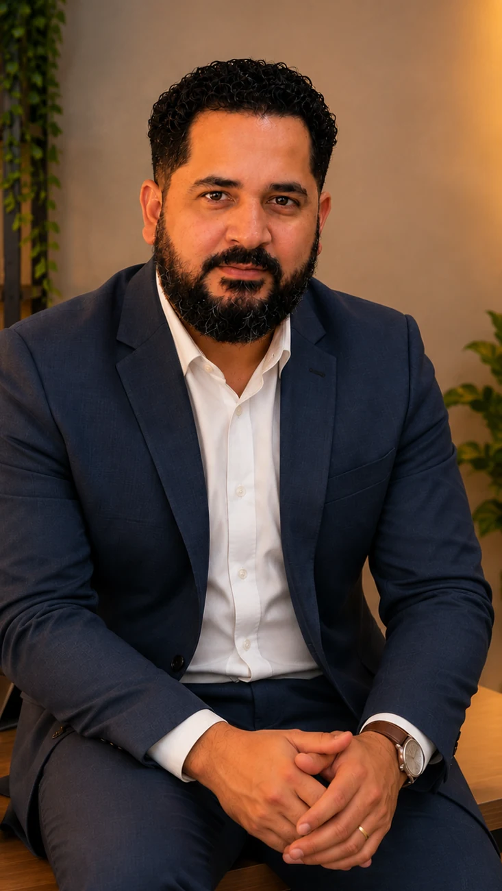 Professor Osmar Santos, criador do Jovem Retórico, em seu ambiente de trabalho